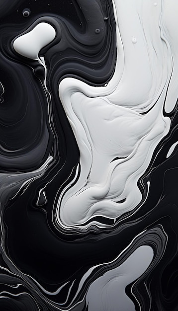 Abstract black and white liquid dropdown background generated by AI