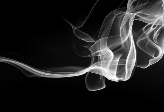 Abstract black and white smoke on black background, fire design