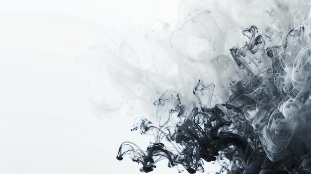 Photo abstract black and white smoke pattern on a light background