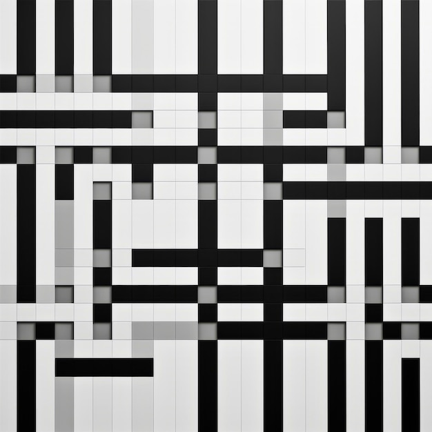 Абстрактные черно-белые квадратные механизированные абстрактные произведения искусства