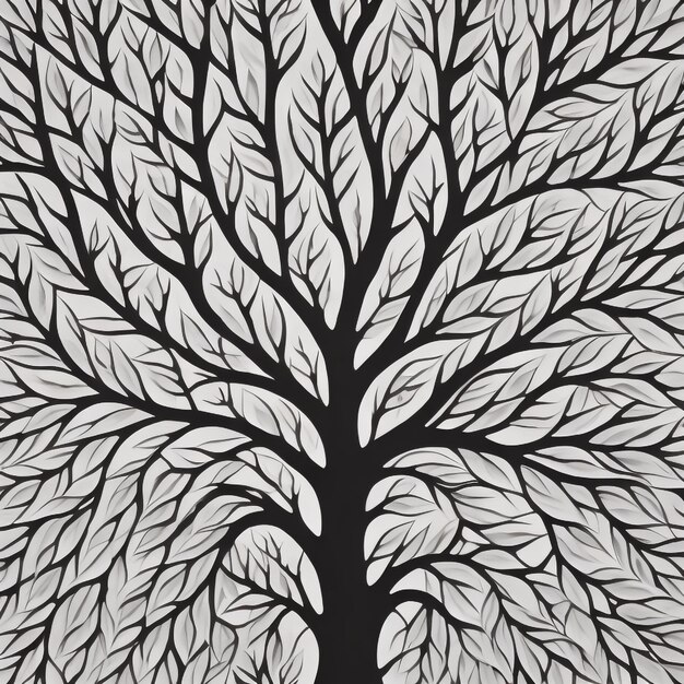 abstract black and white tree pattern