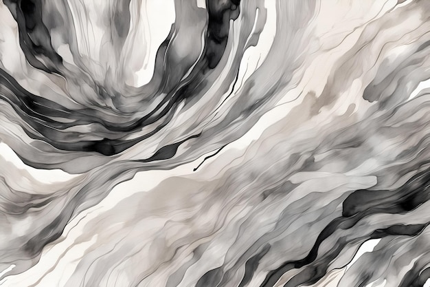 Abstract black and white watercolor wavy background