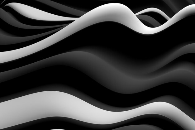 Photo abstract black and white waves rendering