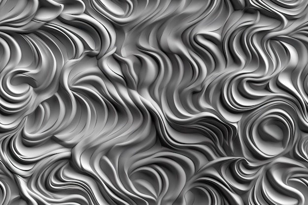 抽象的な黒と白の波状の背景生成 AI
