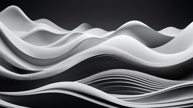 Abstract Black and White Wavy Lines