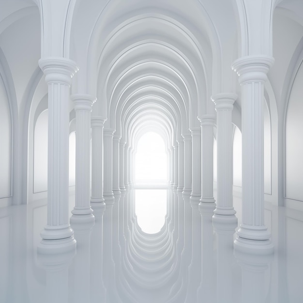 Abstract blank white background architecture glossy room