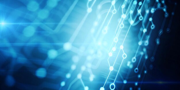 Abstract Blauwe achtergrond Bedrijfsconcept Advertisement Ontwerp Infografische gegevens Cyber AI Internet
