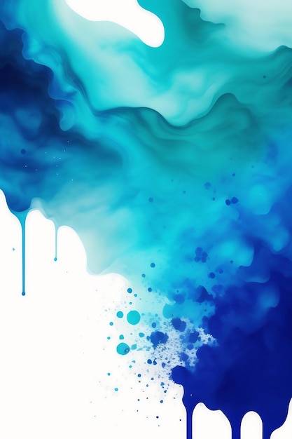 Abstract blauwe aquarel achtergrond Verf splash splatter kleurrijke mix behang Wintertaling en marineblauw
