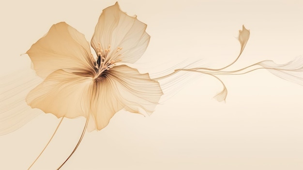 abstract blossom with strokes golden ratio in beige tones relaxing simple minimalist background