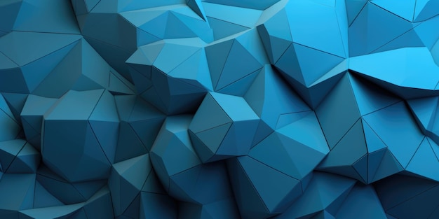 Abstract blue 3D extruded voronoi blocks background Generative AI AIG21