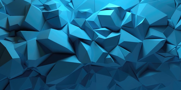 Abstract blue 3D extruded voronoi blocks background Generative AI AIG21