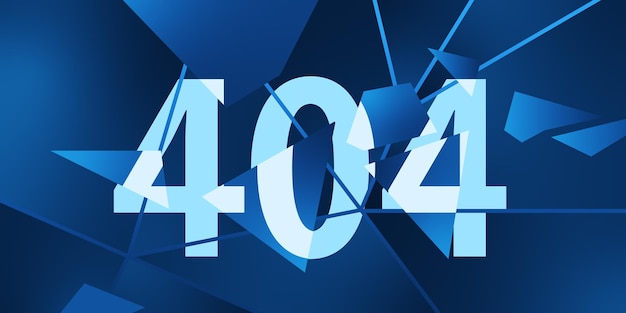 Abstract blue 404 error background Page error found 3D Rendering