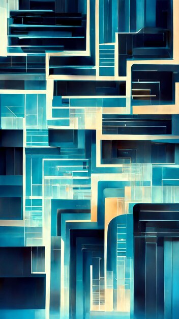 abstract blue background element on black fractal graphics