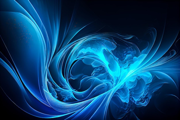 Abstract blue background futuristic wavy illustration computergenerated image Generative AI