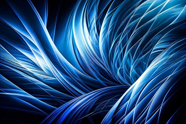 Abstract blue background futuristic wavy illustration computergenerated image Generative AI