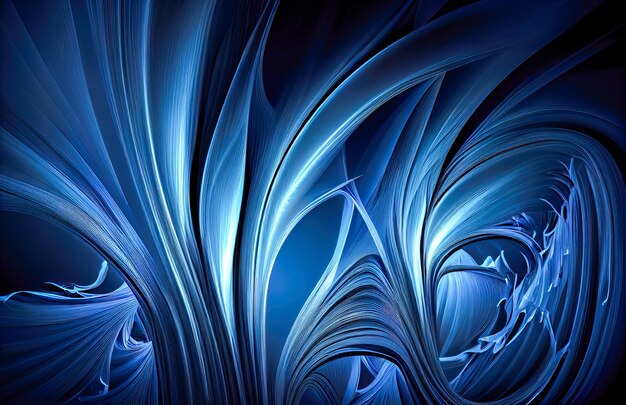 Abstract blue background futuristic wavy illustration computergenerated image Generative AI