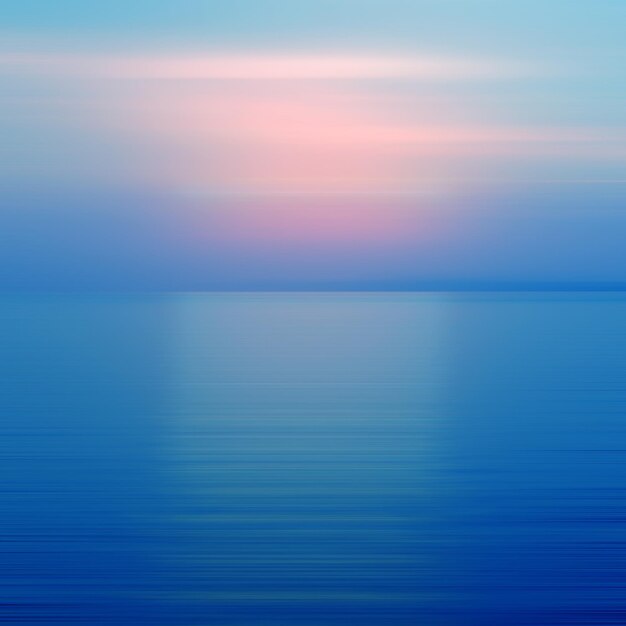 Abstract blue background motion blurred of refraction in water with sunset on the sea at twilight times.