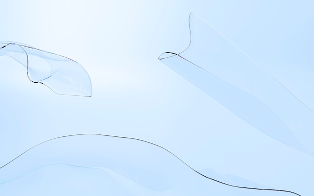 Фото Абстрактный синий фон волн жидкого стекла с дисперсионной трехмерной иллюстрацией рендеринга