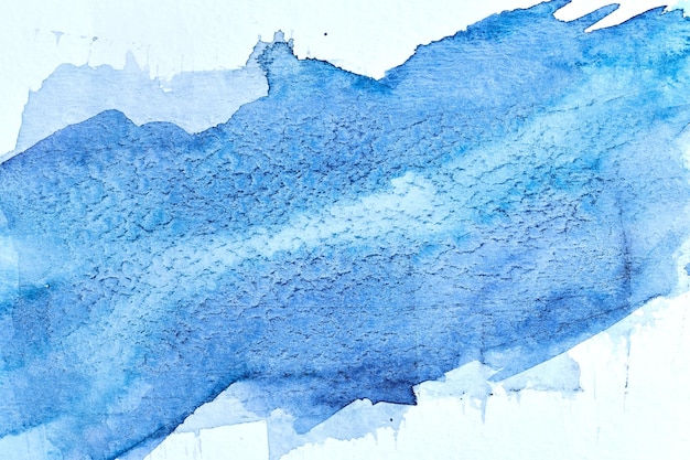 Abstract blue background Watercolor ink art collage Stains blots and brush strokes of acrylic paint