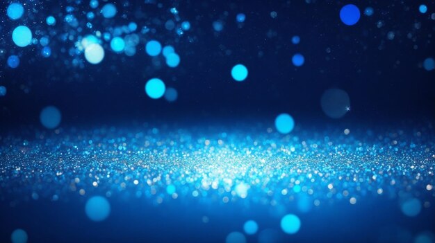 Abstract blue background with bokeh lights effect