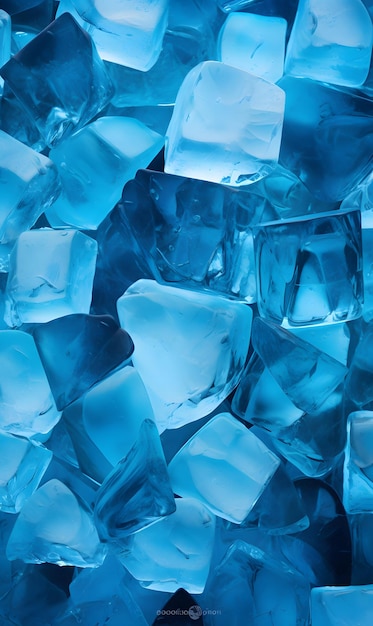 割れたガラスと抽象的な青い背景