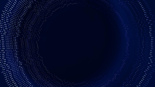 Abstract blue background with circles in tunnel form. fluid data concept. 5g spiral information.