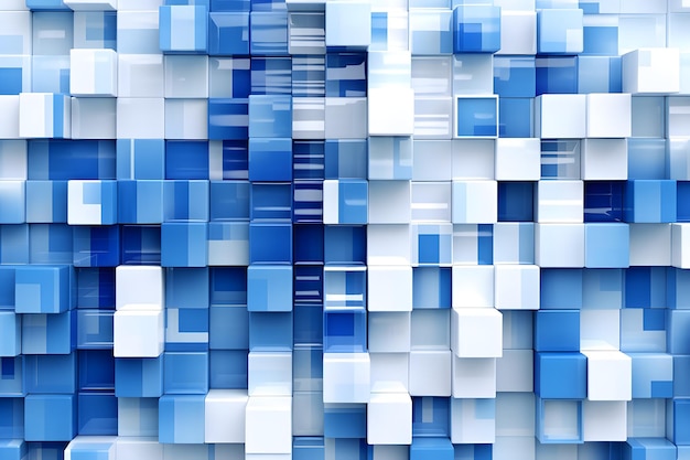 abstract blue background with cube