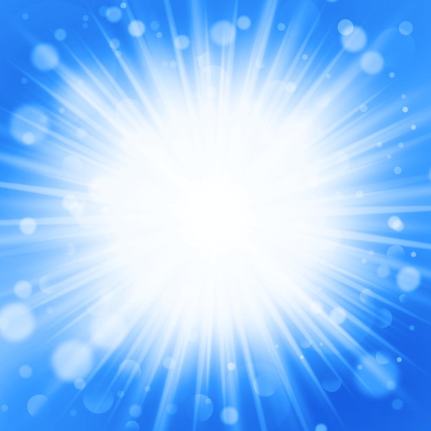 Abstract blue background with defocused particles and explosion effect