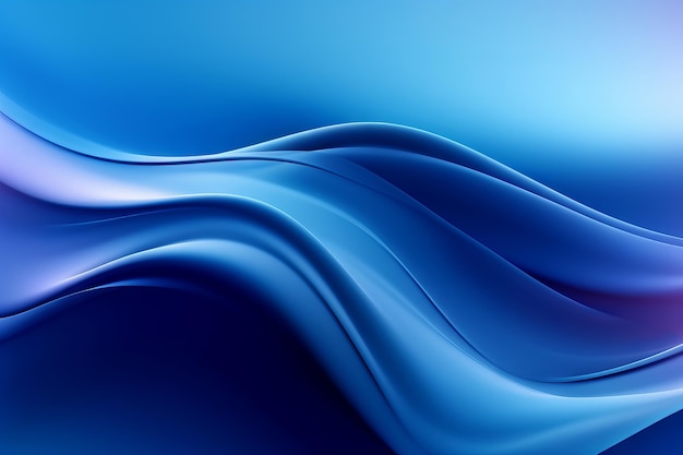 Abstract blue background with flowing smooth lines that shimmer and shine Generative ai