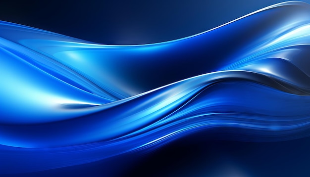 Abstract blue background with flowing smooth lines that shimmer and shine Generative ai