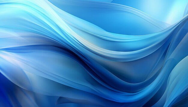 Abstract blue background with flowing smooth lines that shimmer and shine Generative ai