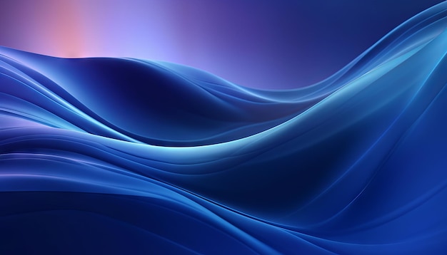 Abstract blue background with flowing smooth lines that shimmer and shine generative ai