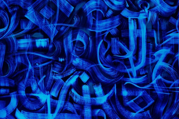 Abstract blue background with graffiti on the wall Modern backdrop