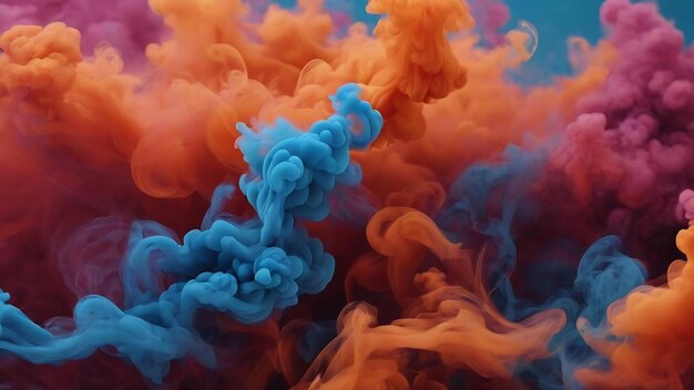 Abstract blue background with smoke