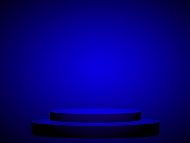 Abstract blue background with smooth gradient used for web design templates product studio room