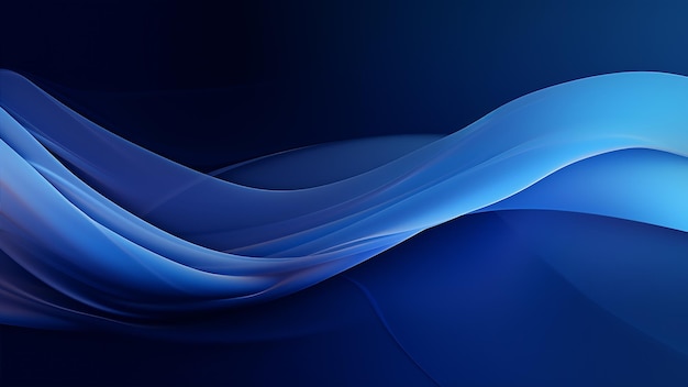 Abstract blue background with smooth lines AI Generative