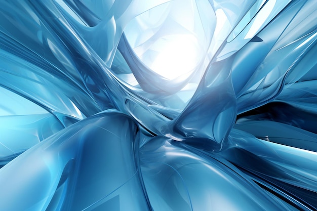 Abstract blue background with smooth lines and highlights