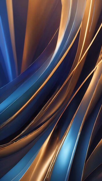 Photo abstract blue background with smooth shining lines