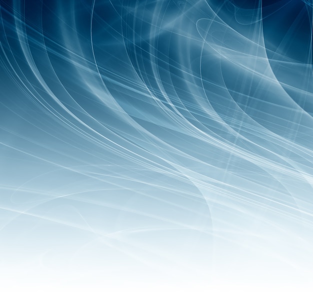 Фото Абстрактный синий фон с плавными сияющими линиями