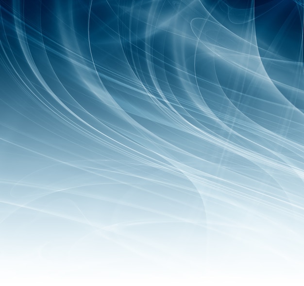 Abstract blue background with smooth shining lines