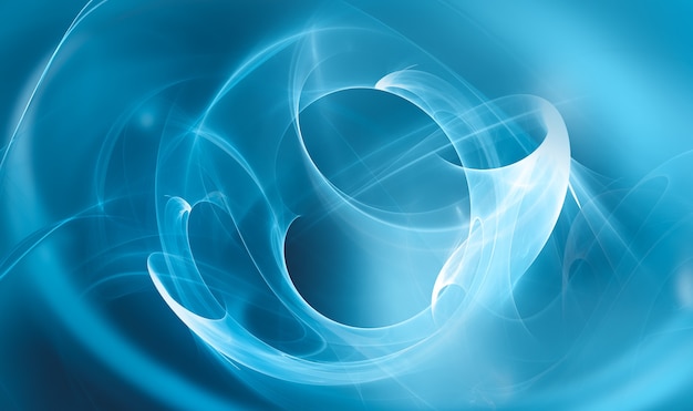 Abstract blue background with smooth shining lines