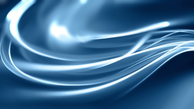 Photo abstract blue background with smooth shining lines