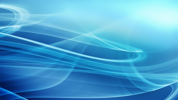 Abstract blue background with smooth shining lines