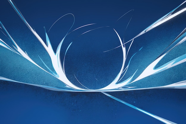 Abstract blue background with smooth shining lines