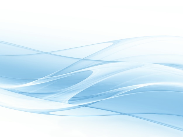 Abstract blue background with smooth white lines