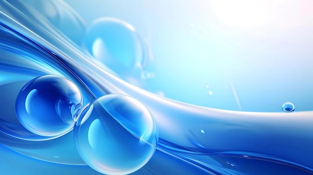 abstract blue background with some smooth lines and some bubbles