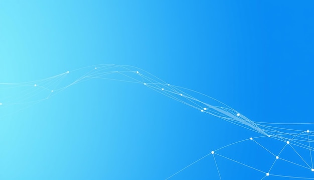 abstract blue background with white lines and dots