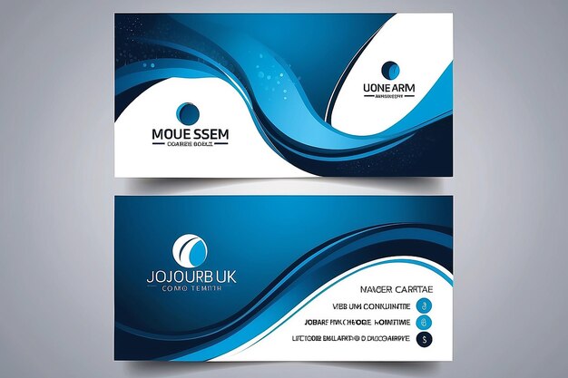 Abstract Blue Business Card Design Template Vector