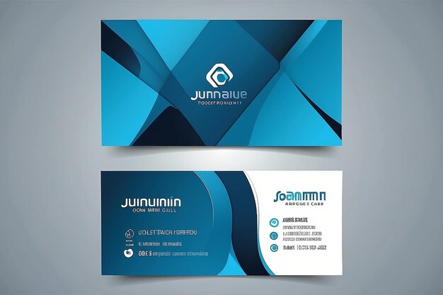 Abstract Blue Business Card Design Template Vector