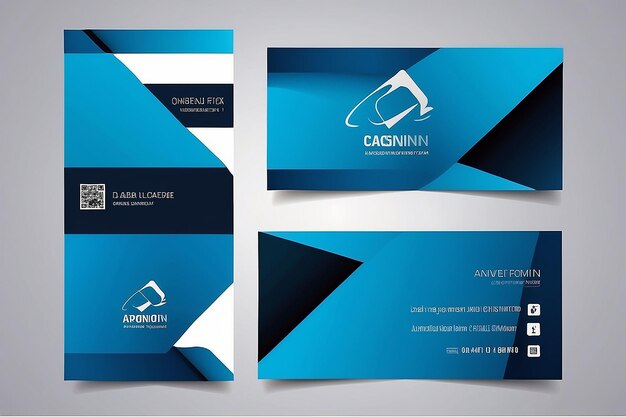 Abstract Blue Business Card Design Template Vector